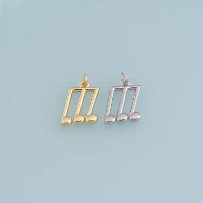 Gold Music Charms,18K Gold Filled Music Pendant,Note Charm Bracelet Necklace for DIY Jewelry Making Supply
