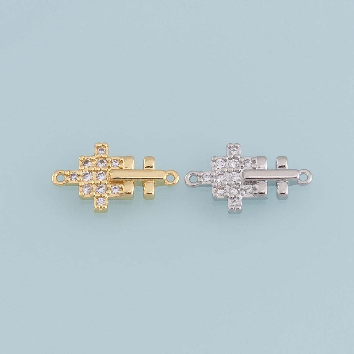 Gold Puzzle Connector Charms,18K Gold Filled Puzzle Pendant,Silver Puzzle Charm Bracelet Necklace for DIY Jewelry Making Supp