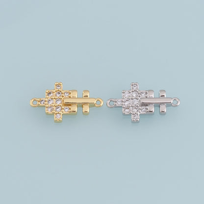 Gold Puzzle Connector Charms,18K Gold Filled Puzzle Pendant,Silver Puzzle Charm Bracelet Necklace for DIY Jewelry Making Supp