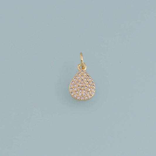 Gold Teardrop Charms,18K Gold Filled Teardrop Pendant,CZ Micro Pave Teardrop Charm Bracelet Necklace for DIY Jewelry Making S
