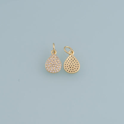 18K Gold Filled Hand CZ Charm Pendant for Jewelry Making
