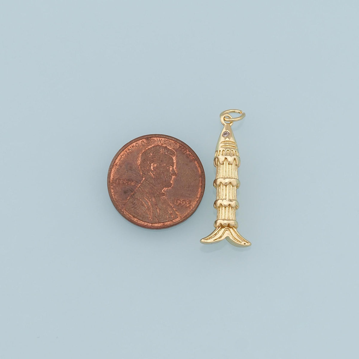 Gold Fish Charms,18K Gold Filled Fish Pendant,Cute Fish Charm Bracelet Necklace for DIY Jewelry Making Supply