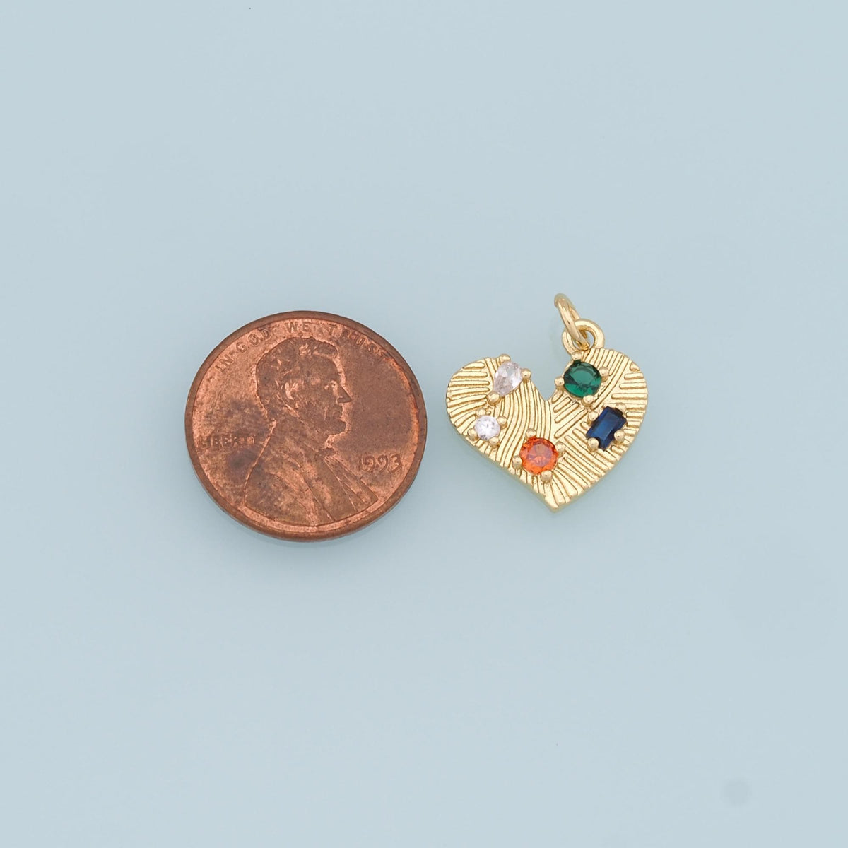 18K Gold Filled Heart Charm Pendant for Jewelry Making
