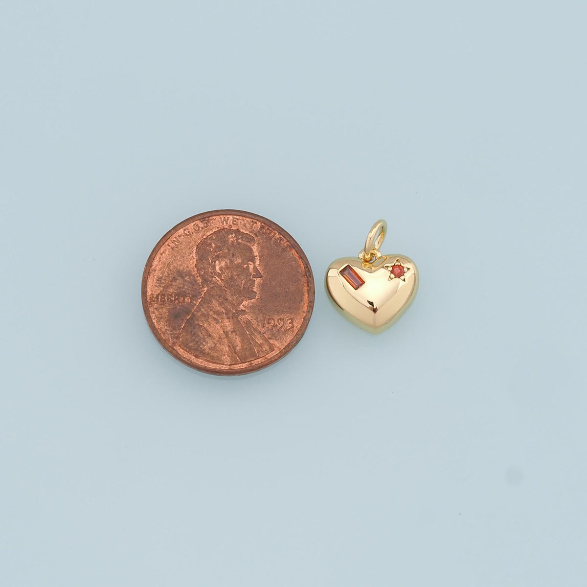 18K Gold Filled Heart Charm Pendant for Jewelry Making