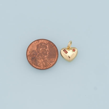 18K Gold Filled Heart Charm Pendant for Jewelry Making