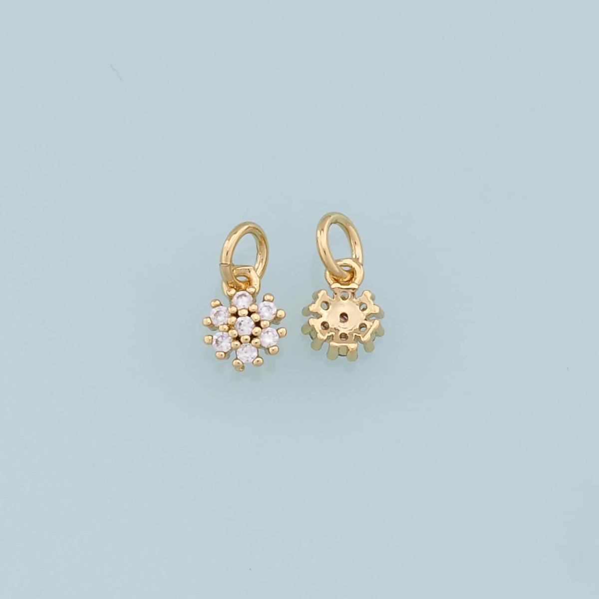 Gold Christmas Charms,18K Gold Filled Christmas snowflake Pendant Charm Bracelet Necklace for DIY Jewelry Making Supply