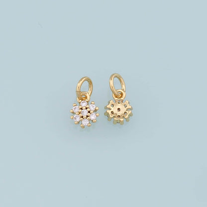 Gold Christmas Charms,18K Gold Filled Christmas snowflake Pendant Charm Bracelet Necklace for DIY Jewelry Making Supply