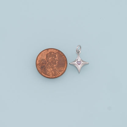 Gold Star Charms,18K Gold Filled Starburst Pendant,CZ Black North Star Charm Bracelet Necklace for DIY Jewelry Making Supply