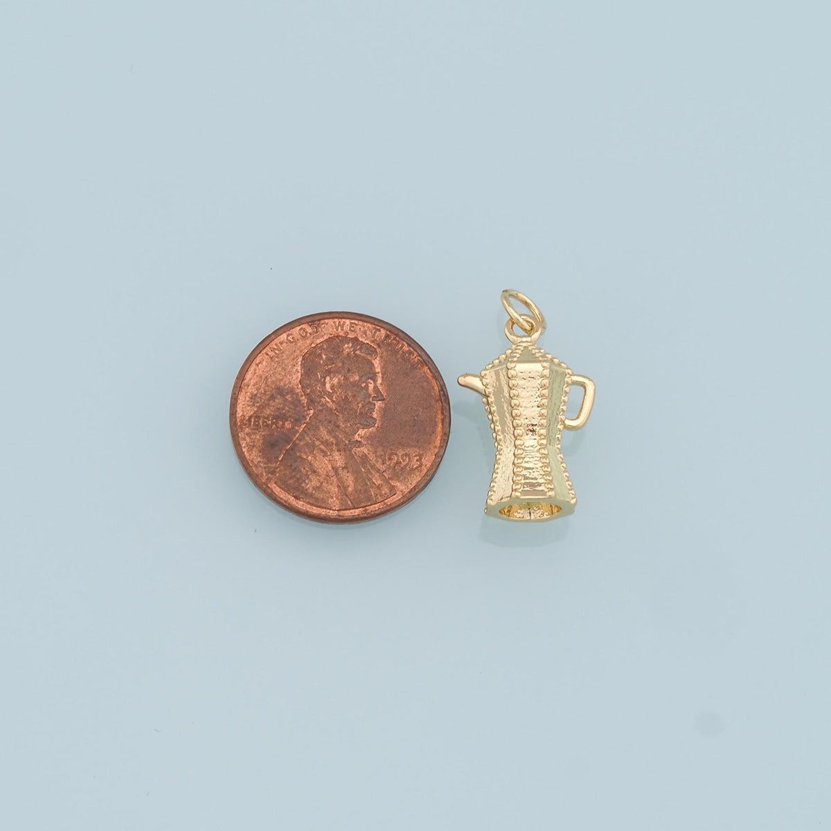 Gold Teapot Charms,18K Gold Filled Teapot Pendant,Teapot Charm Bracelet Necklace for DIY Jewelry Making Supply