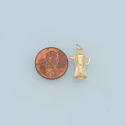 Gold Teapot Charms,18K Gold Filled Teapot Pendant,Teapot Charm Bracelet Necklace for DIY Jewelry Making Supply