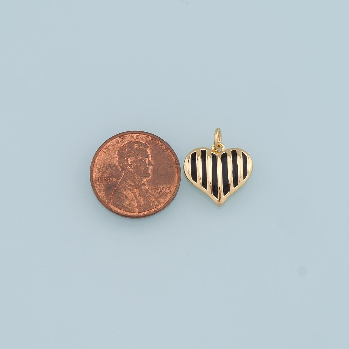 18K Gold Filled Enamel Heart Charm Pendant for Jewelry Making