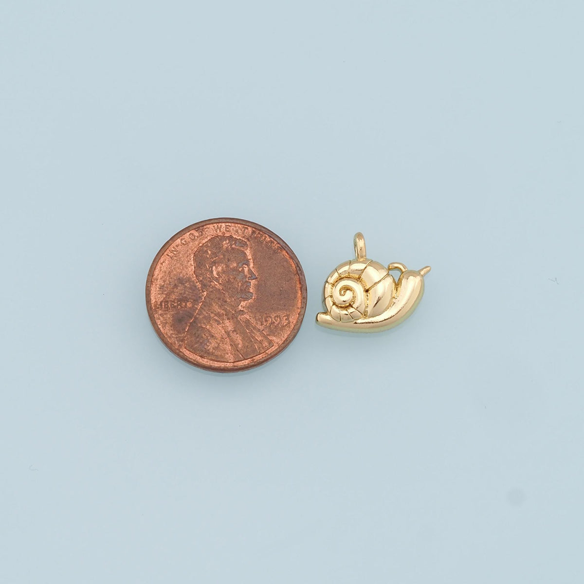 18K Gold Filled Snail Charm Pendant for Jewelry Making