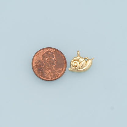 18K Gold Filled Snail Charm Pendant for Jewelry Making