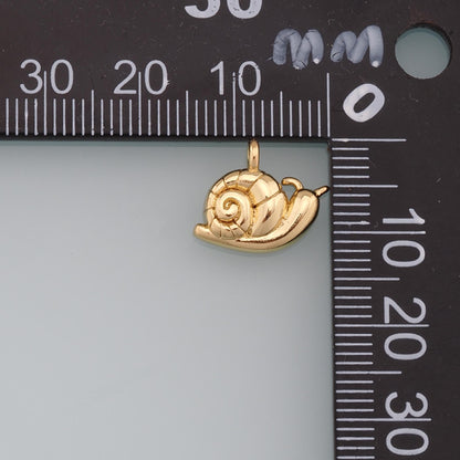 18K Gold Filled Snail Charm Pendant for Jewelry Making