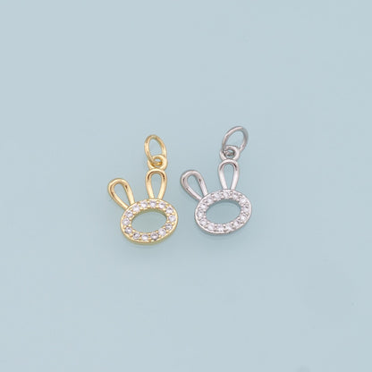 18K Gold Filled Cubic Zirconia Charm Pendant for Jewelry Making