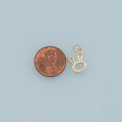 18K Gold Filled Cubic Zirconia Charm Pendant for Jewelry Making