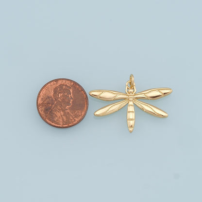 Gold Dragonfly Charms,18K Gold Filled Dragonfly Pendant,Dragonfly Charm Bracelet Necklace for DIY Jewelry Making Supply