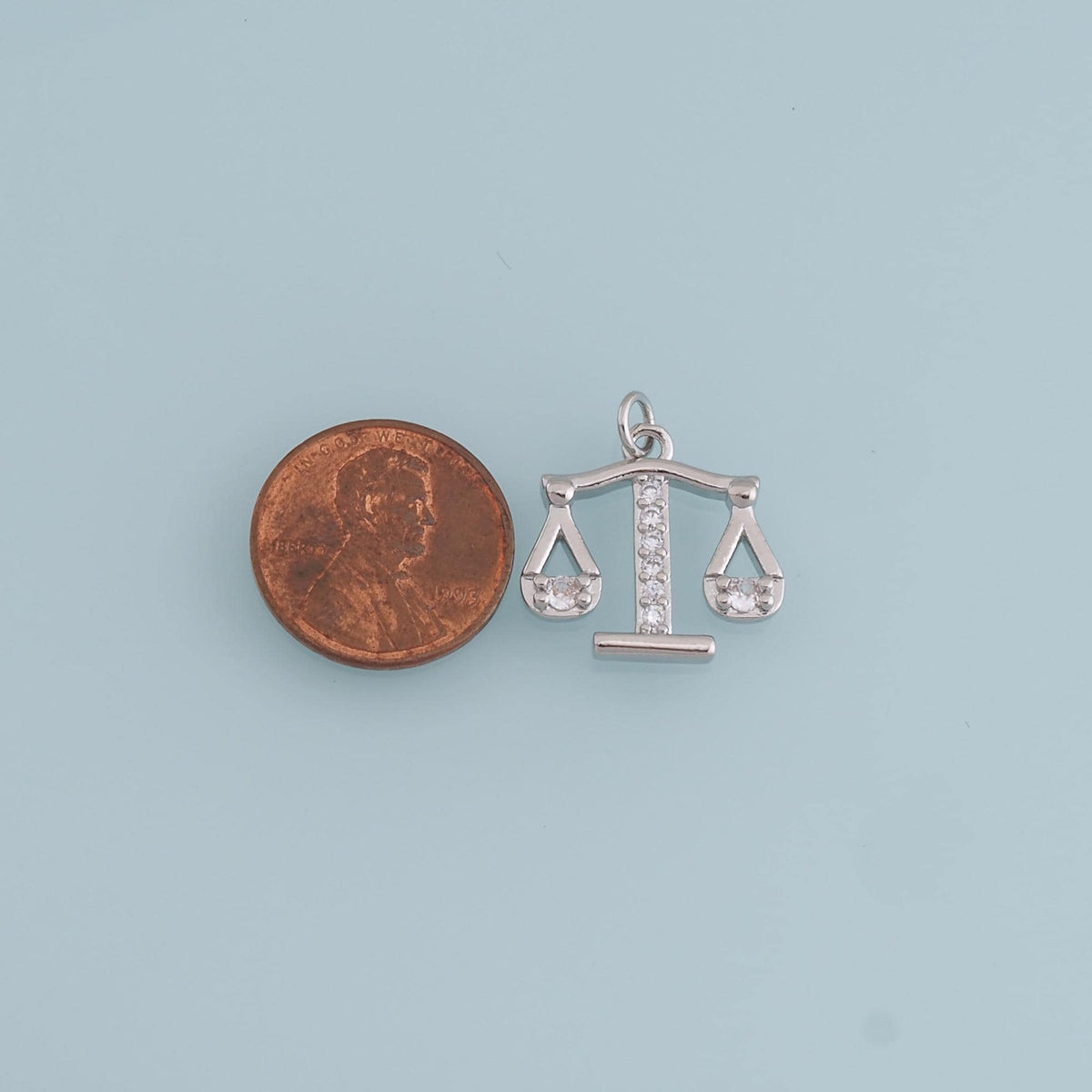 Gold Balance Scale Charms,18K Gold Filled CZ Balance Pendant Charm Bracelet Necklace for DIY Jewelry Making Supply