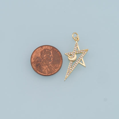 18K Gold Filled Star Charm Pendant for Jewelry Making