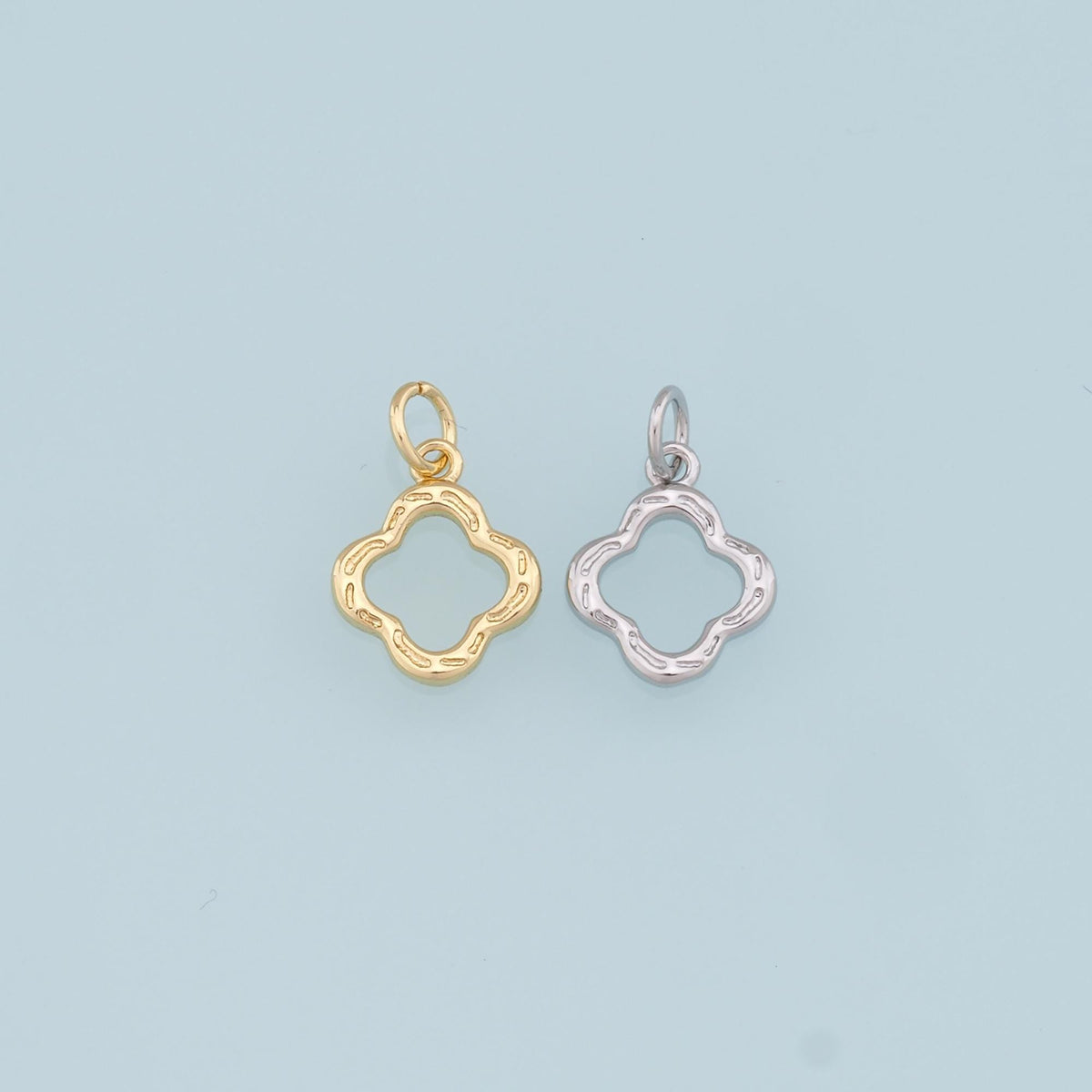 Gold Flower Charms,18K Gold Filled Flower Pendant,Silver Flower Charm Bracelet Necklace for DIY Jewelry Making Supply