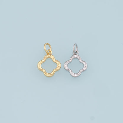 Gold Flower Charms,18K Gold Filled Flower Pendant,Silver Flower Charm Bracelet Necklace for DIY Jewelry Making Supply