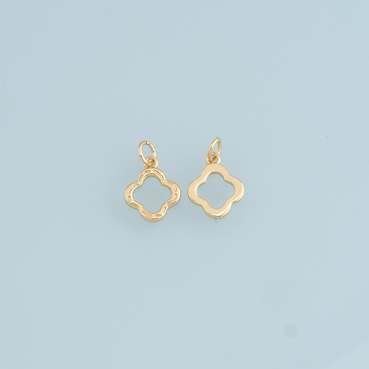 Gold Flower Charms,18K Gold Filled Flower Pendant,Silver Flower Charm Bracelet Necklace for DIY Jewelry Making Supply