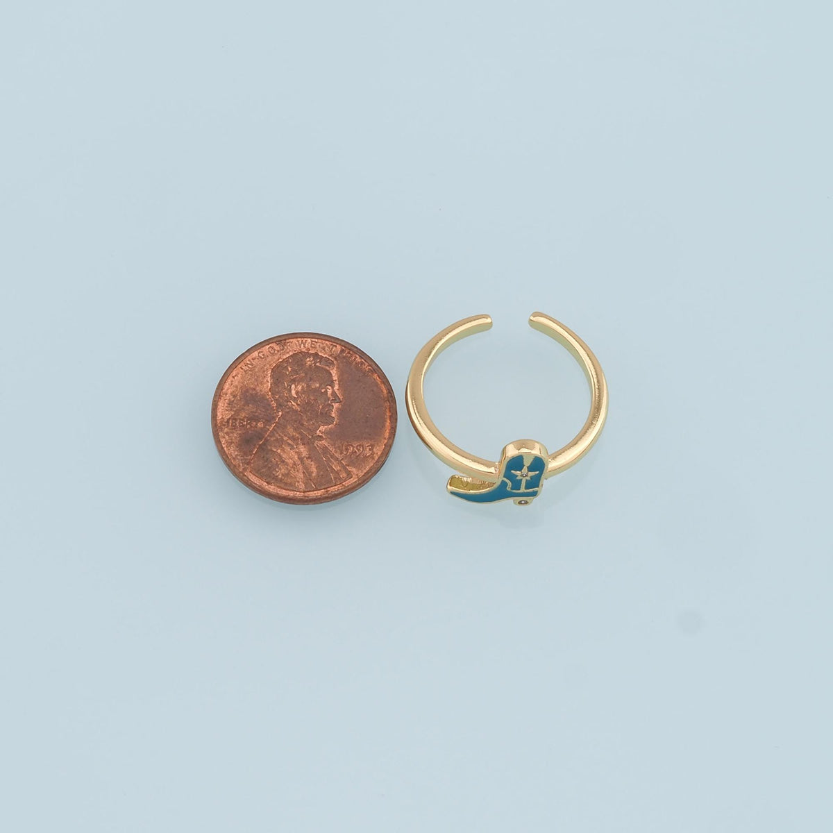 Gold Boots Ring,18K Gold Filled Enamel Boots Ring,Classic Little Bow jewelry