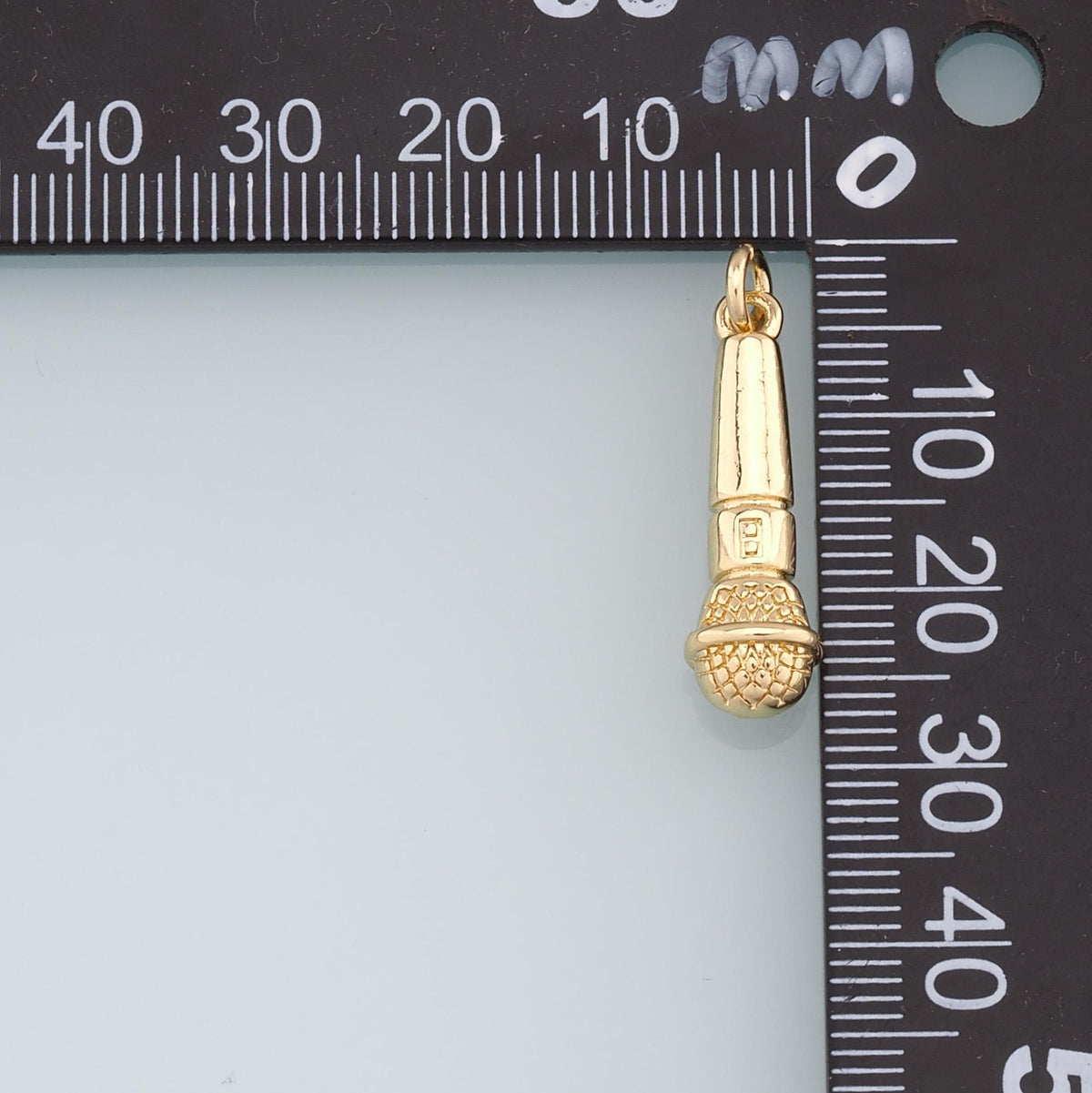 Gold Microphone Charms,18K Gold Filled Microphone Pendant,Microphone Charm Bracelet Necklace for DIY Jewelry Making Supply