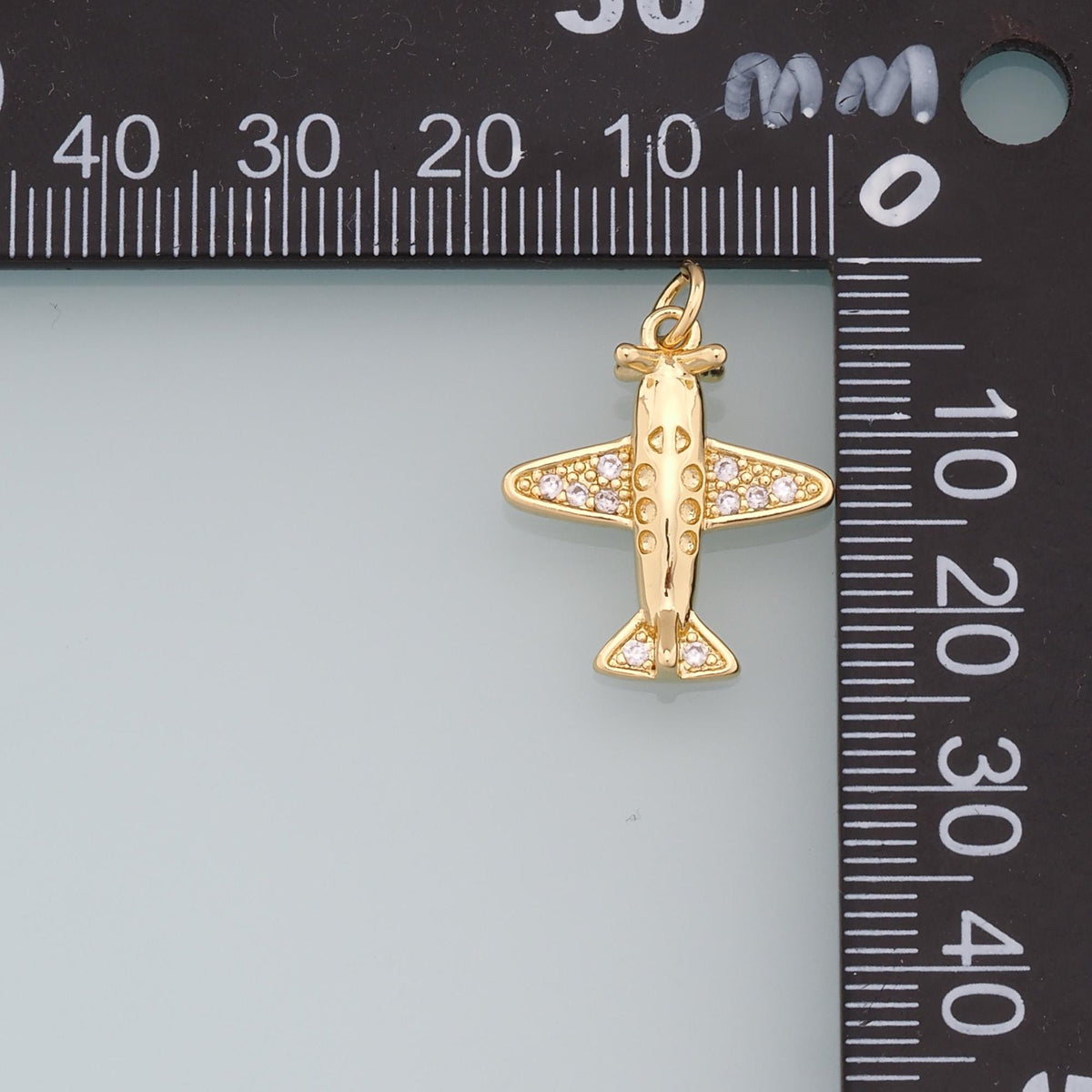 Gold Airplane Charms,18K Gold Filled CZ Airplane Pendant,Airplane Charm Bracelet Necklace for DIY Jewelry Making Supply