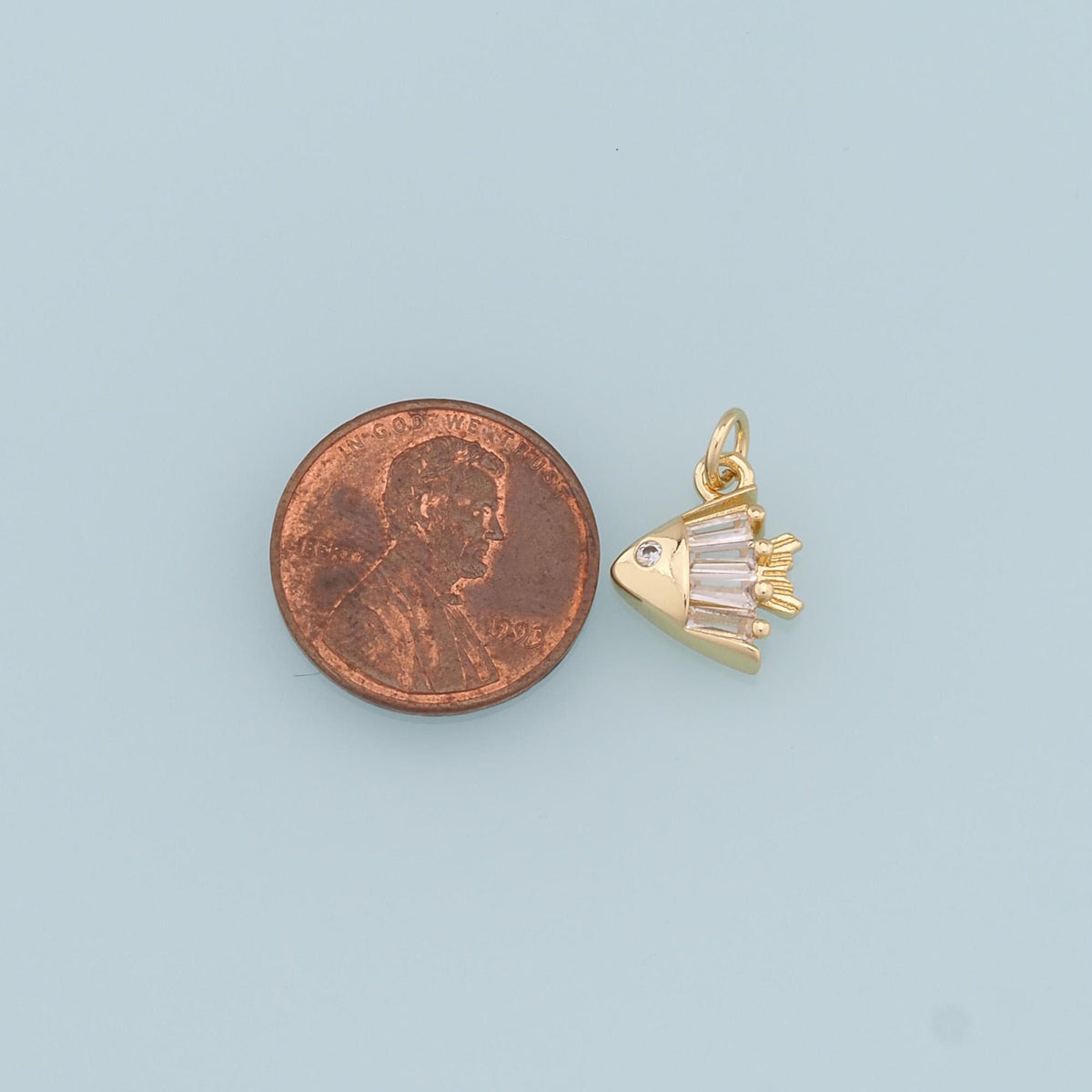 Gold Fish Charms,18K Gold Filled Crystal Fish Pendant,Cute Fish Charm Bracelet Necklace for DIY Jewelry Making Supply