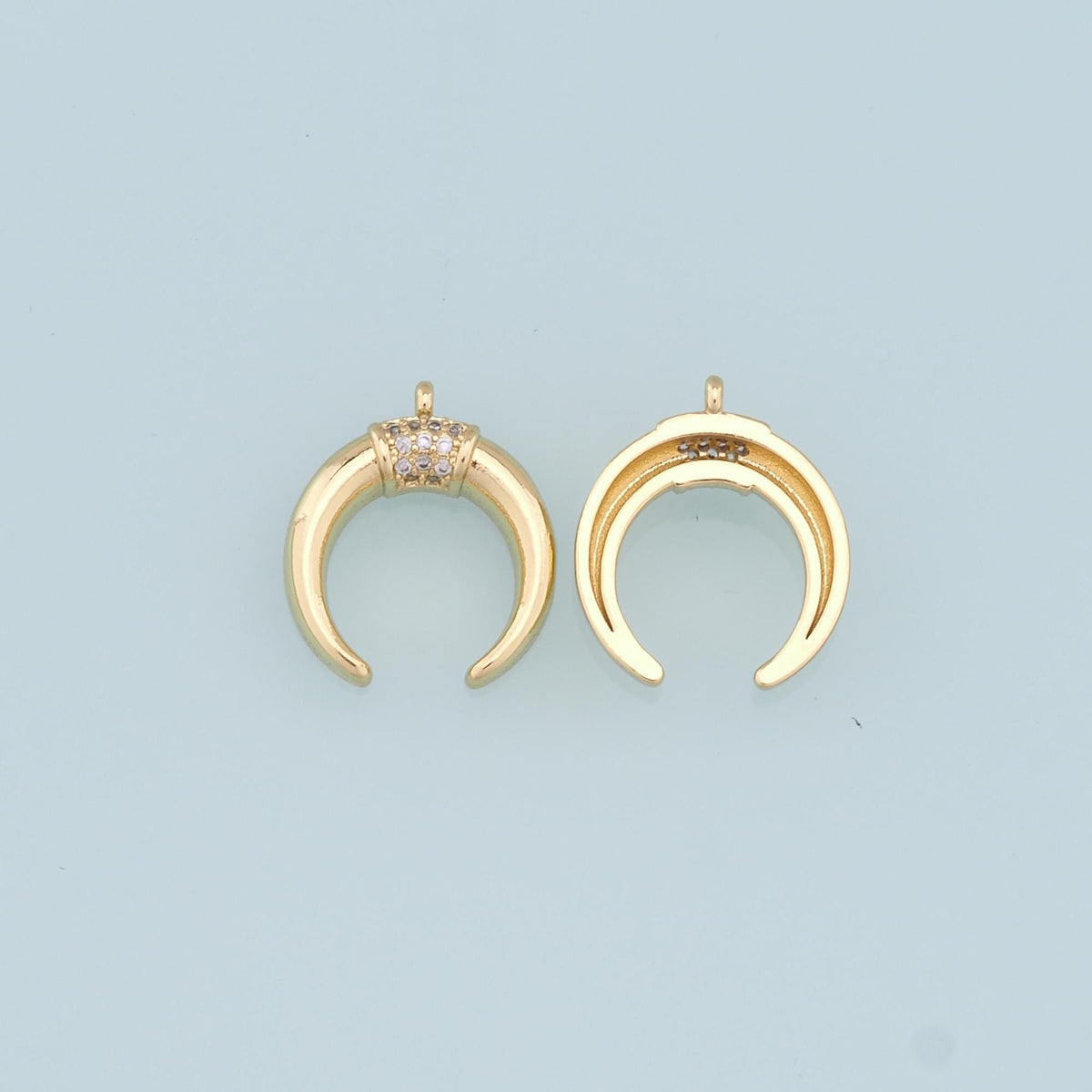 18K Gold Filled Moon Charm Pendant for Jewelry Making