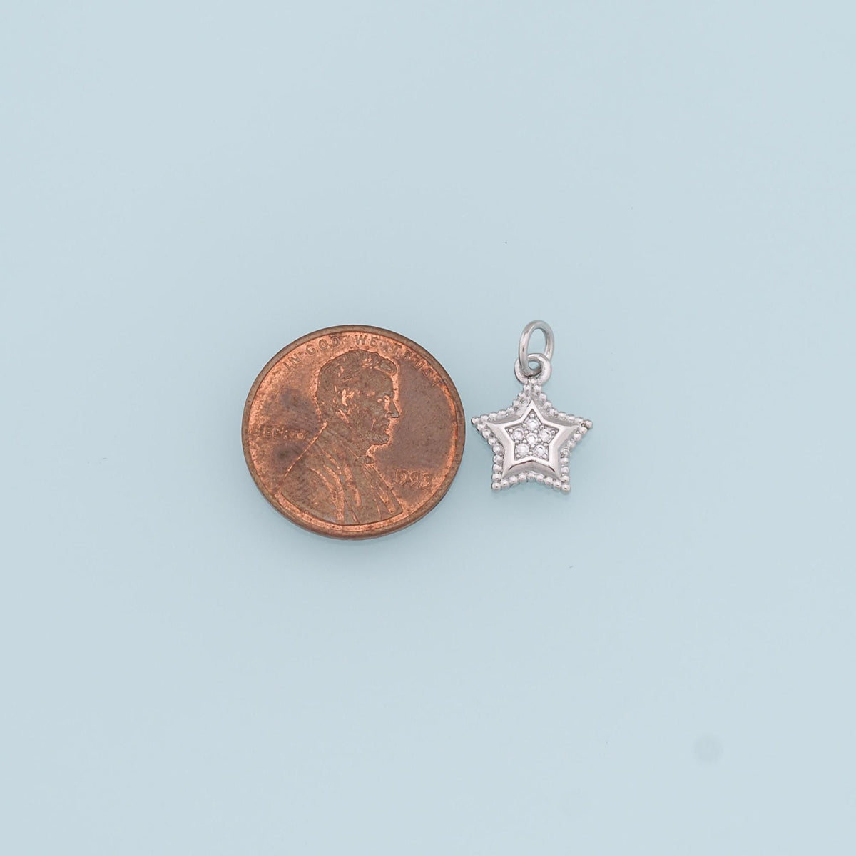 18K Gold Filled Cubic Zirconia Star Charm Pendant for Jewelry Making
