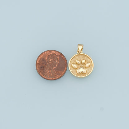 Gold Paw Charms,18K Gold Filled Cat Paw Pendant,Dog Paw Charm Bracelet Necklace for DIY Jewelry Making Supply