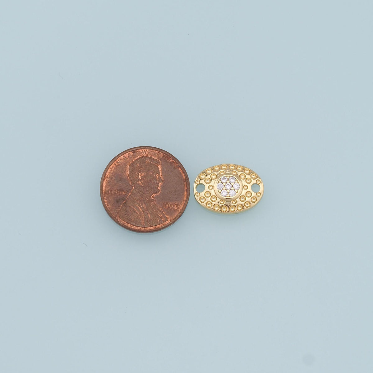18K Gold Filled Evil Eye Charm Pendant for Jewelry Making