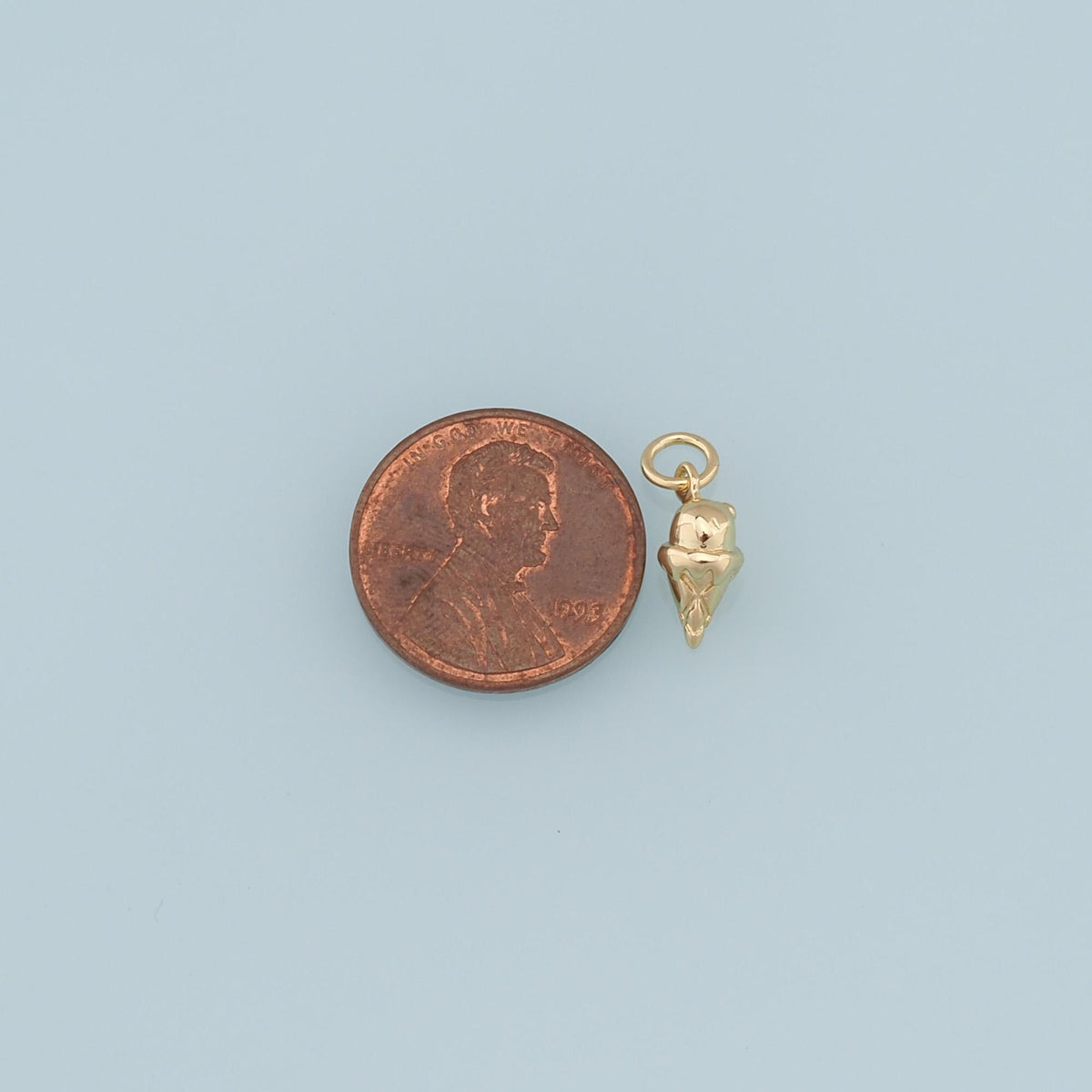 Gold Tiny Ice Cream Charms,18K Gold Filled Ice Cream Pendant,Cute Ice Cream Charm Bracelet Necklace for DIY Jewelry Making Su