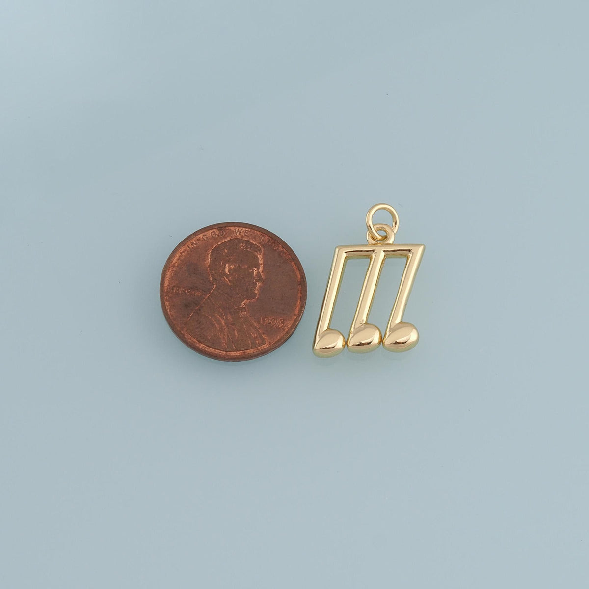 Gold Music Charms,18K Gold Filled Music Pendant,Note Charm Bracelet Necklace for DIY Jewelry Making Supply
