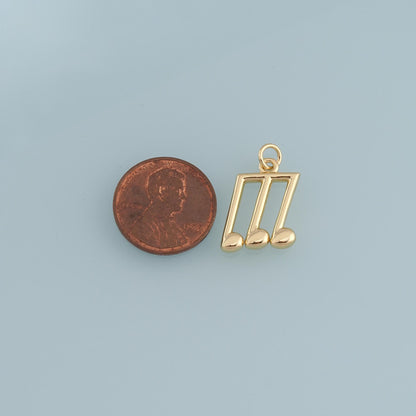Gold Music Charms,18K Gold Filled Music Pendant,Note Charm Bracelet Necklace for DIY Jewelry Making Supply