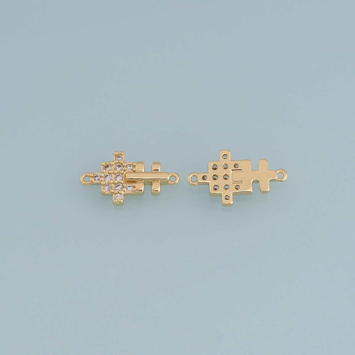Gold Puzzle Connector Charms,18K Gold Filled Puzzle Pendant,Silver Puzzle Charm Bracelet Necklace for DIY Jewelry Making Supp