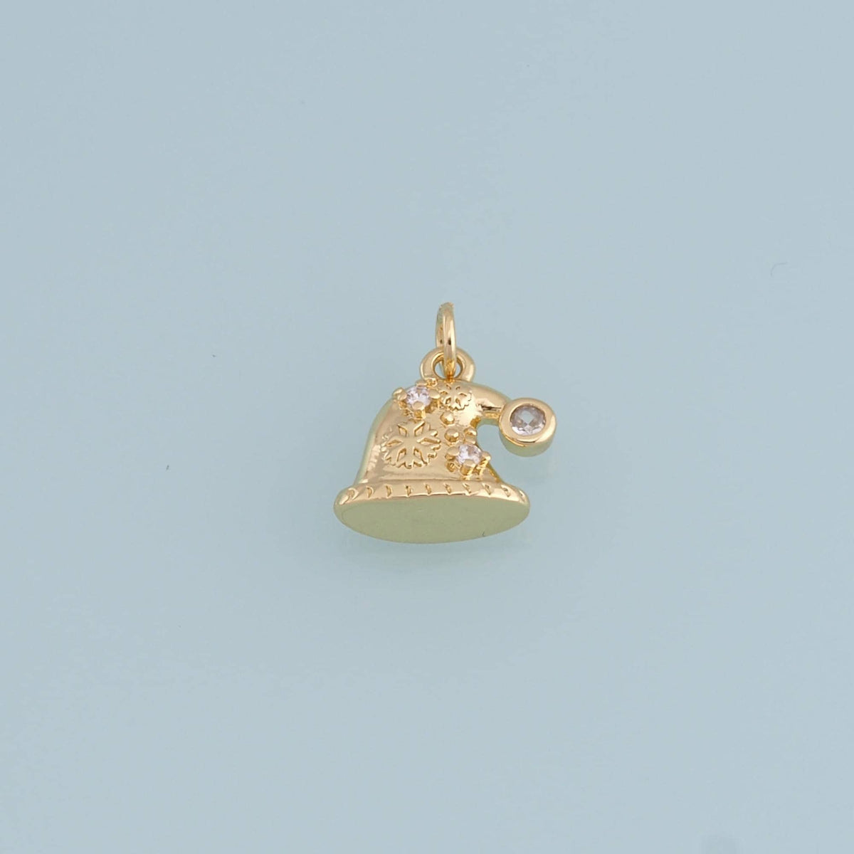 18K Gold Filled Christmas Pendant,Santa Hat Charm Bracelet Necklace for DIY Jewelry Making Supply