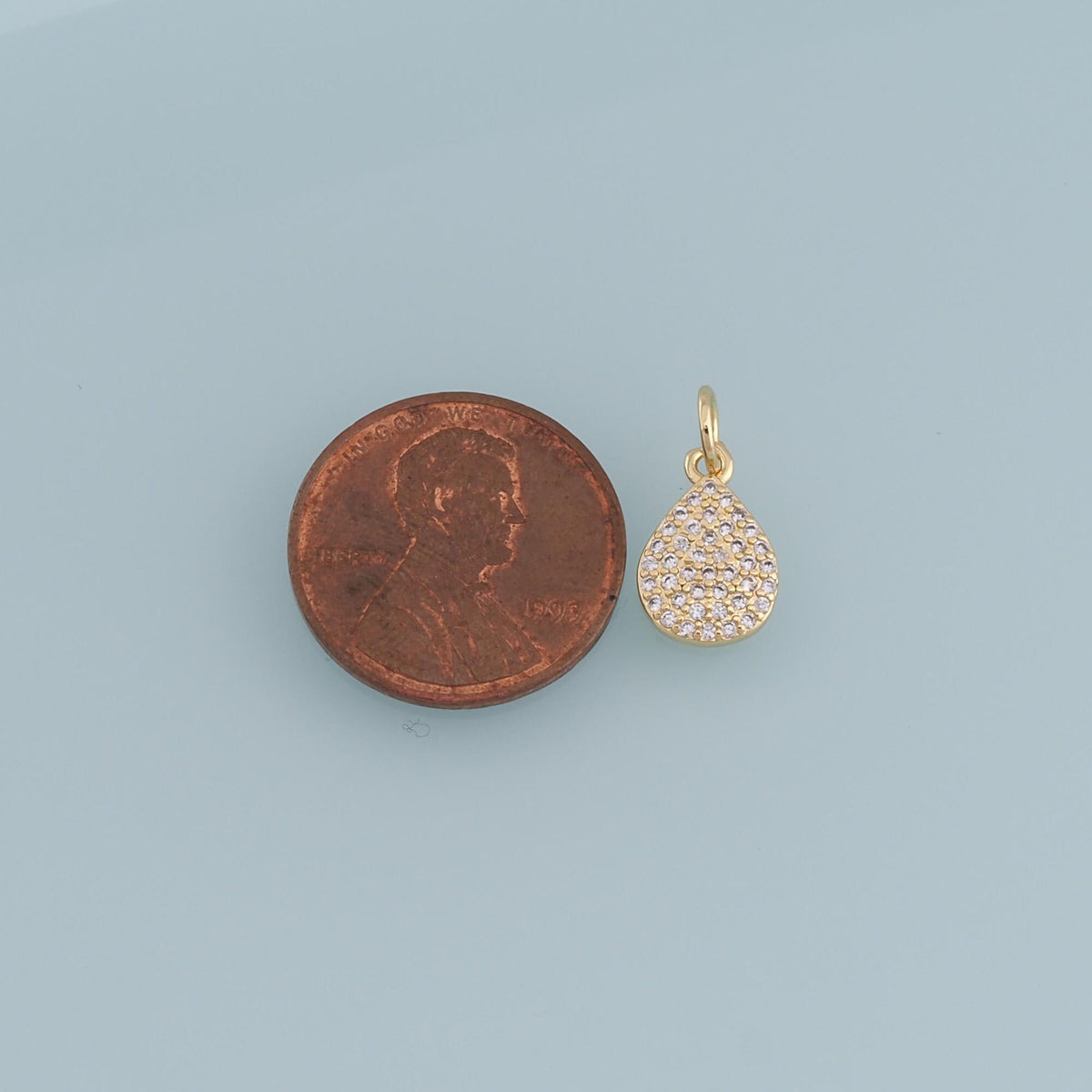 Gold Teardrop Charms,18K Gold Filled Teardrop Pendant,CZ Micro Pave Teardrop Charm Bracelet Necklace for DIY Jewelry Making S
