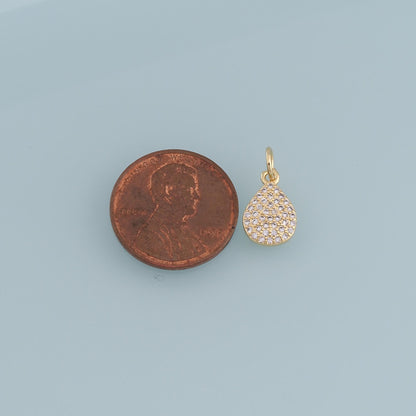 Gold Teardrop Charms,18K Gold Filled Teardrop Pendant,CZ Micro Pave Teardrop Charm Bracelet Necklace for DIY Jewelry Making S