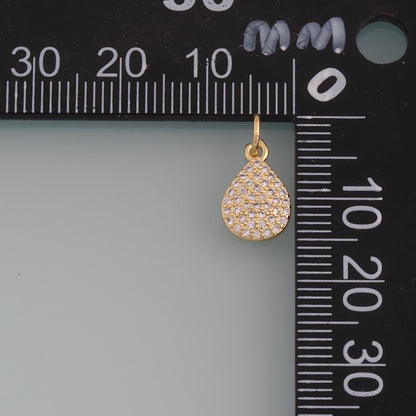 Gold Teardrop Charms,18K Gold Filled Teardrop Pendant,CZ Micro Pave Teardrop Charm Bracelet Necklace for DIY Jewelry Making S