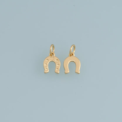Gold Tiny Horseshoe Charms,18K Gold Filled Horseshoe Pendant,Horseshoe Charm Bracelet Necklace for DIY Jewelry Making Supply
