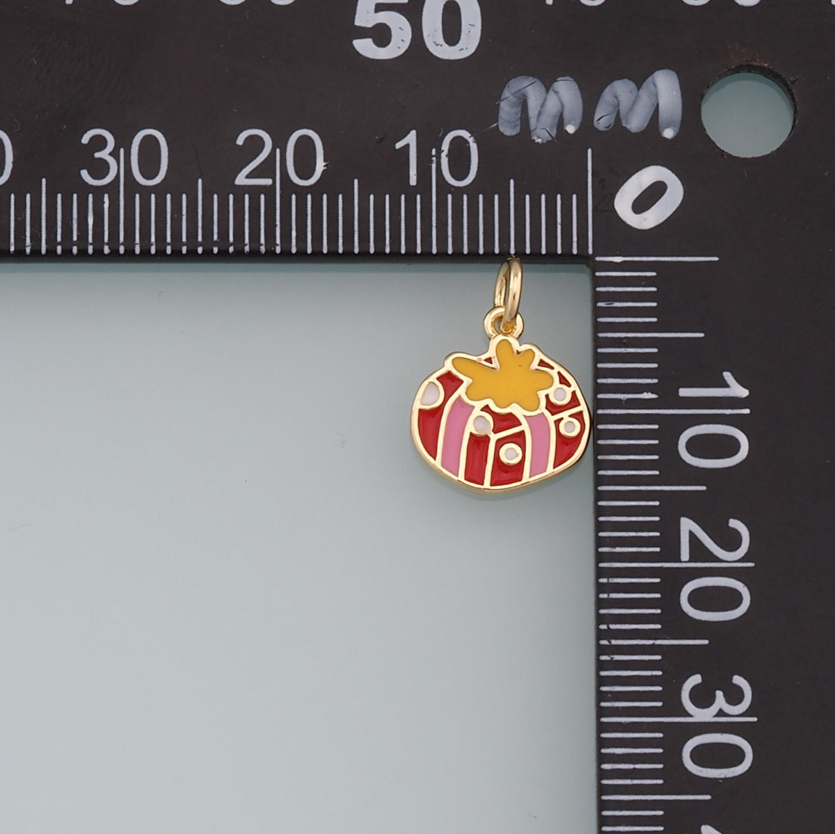 18K Gold Filled Enamel Charm Pendant for Jewelry Making