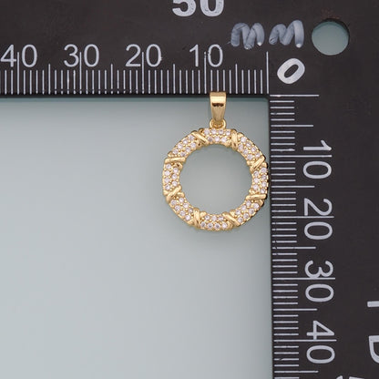 Gold Round Charms,18K Gold Filled CZ Round Pendant,Silver geometry Charm Bracelet Necklace for DIY Jewelry Making Supply