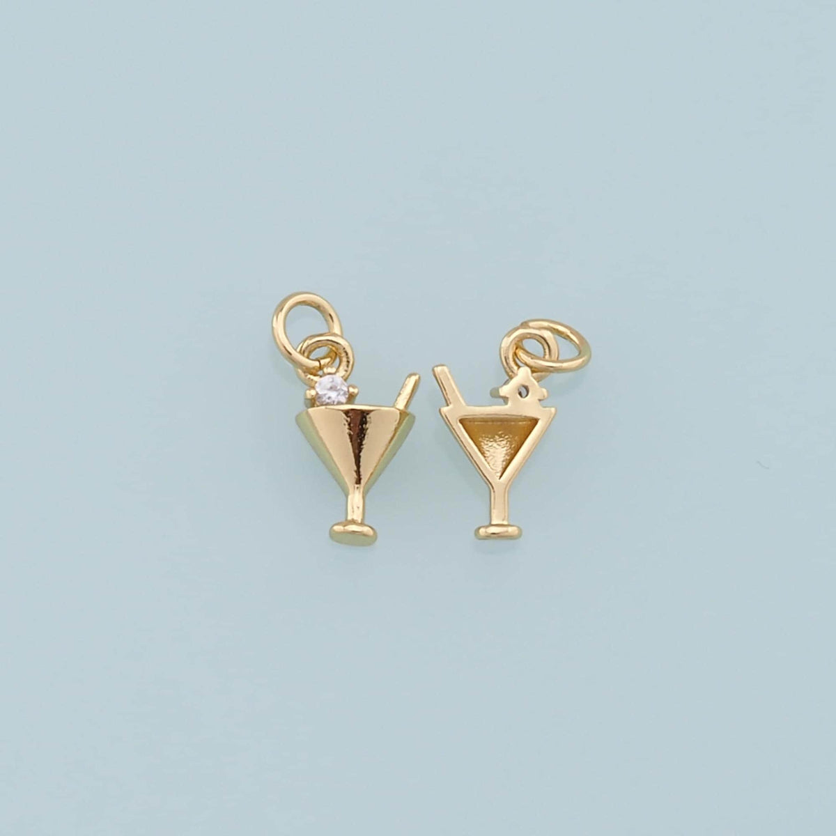 Gold Tiny Wine Glass Charms,18K Gold Filled Wine Glass Pendant,Wine Glass Charm Bracelet Necklace for DIY Jewelry Making Supp