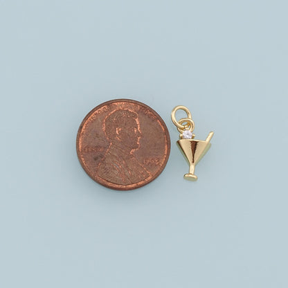 Gold Tiny Wine Glass Charms,18K Gold Filled Wine Glass Pendant,Wine Glass Charm Bracelet Necklace for DIY Jewelry Making Supp