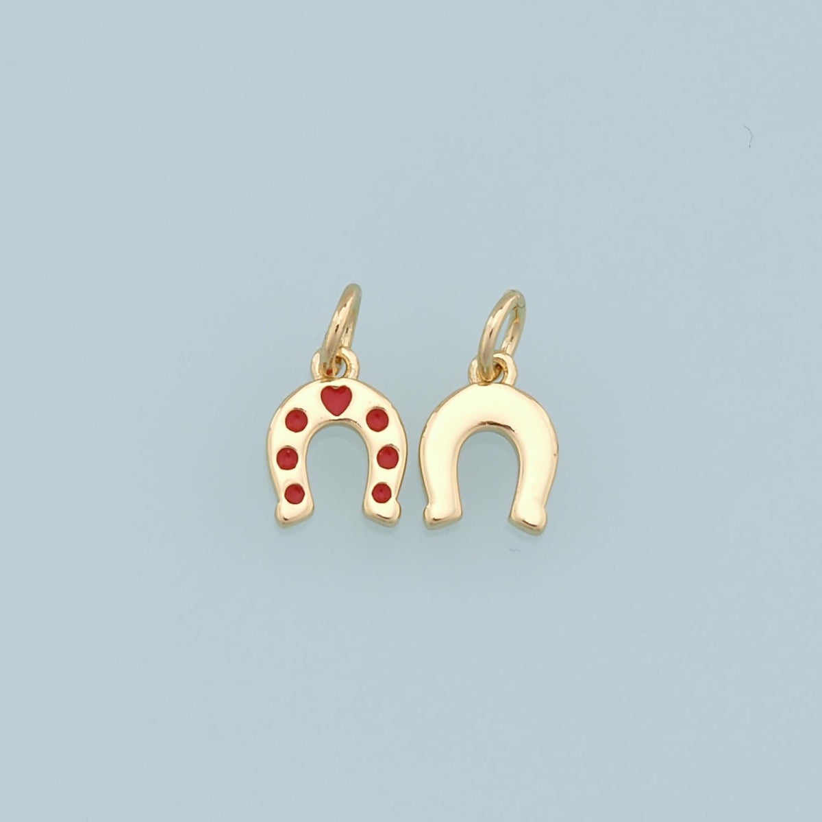 18K Gold Filled Horseshoe Charm Pendant for Jewelry Making