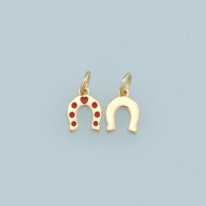 18K Gold Filled Horseshoe Charm Pendant for Jewelry Making