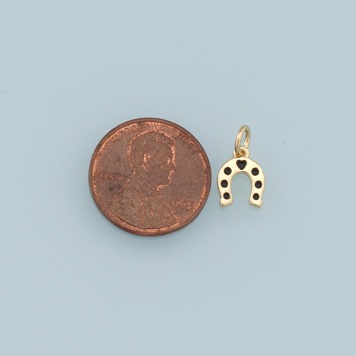 18K Gold Filled Horseshoe Charm Pendant for Jewelry Making